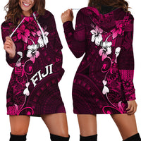 Fiji Masi Hoodie Dress Fijian Hibiscus Tapa Pink Version LT01 - Polynesian Pride