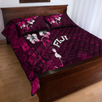 Fiji Masi Quilt Bed Set Fijian Hibiscus Tapa Pink Version LT01 - Polynesian Pride