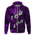 Fiji Masi Hoodie Fijian Hibiscus Tapa Purple Version LT01 Zip Hoodie Purple - Polynesian Pride