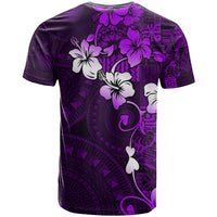 Fiji Masi T Shirt Fijian Hibiscus Tapa Purple Version LT01 - Polynesian Pride