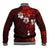 Fiji Masi Baseball Jacket Fijian Hibiscus Tapa Red Version LT01 - Polynesian Pride