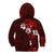 Fiji Masi Kid Hoodie Fijian Hibiscus Tapa Red Version LT01 - Polynesian Pride