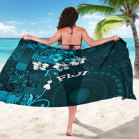 Fiji Masi Sarong Fijian Hibiscus Tapa Sky Blue Version LT01 - Polynesian Pride
