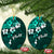 Fiji Masi Ceramic Ornament Fijian Hibiscus Tapa Turquoise Version LT01 Oval Turquoise - Polynesian Pride