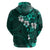 Fiji Masi Hoodie Fijian Hibiscus Tapa Turquoise Version LT01 - Polynesian Pride