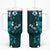 Fiji Masi Tumbler With Handle Fijian Hibiscus Tapa Turquoise Version