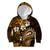 Fiji Masi Paisley With Hibiscus Tapa Kid Hoodie Gold Version LT01 Gold - Polynesian Pride