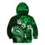 Fiji Masi Paisley With Hibiscus Tapa Kid Hoodie Green Version LT01 - Polynesian Pride