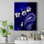 Fiji Masi Paisley With Hibiscus Tapa Canvas Wall Art Navy Blue Version LT01 Blue - Polynesian Pride