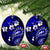 Fiji Masi Paisley With Hibiscus Tapa Ceramic Ornament Navy Blue Version LT01 Oval Blue - Polynesian Pride