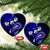 Fiji Masi Paisley With Hibiscus Tapa Ceramic Ornament Navy Blue Version LT01 Heart Blue - Polynesian Pride