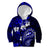 Fiji Masi Paisley With Hibiscus Tapa Kid Hoodie Navy Blue Version LT01 Blue - Polynesian Pride