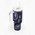 Fiji Masi Paisley With Hibiscus Tapa Tumbler With Handle Navy Blue Version