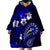 Fiji Masi Paisley With Hibiscus Tapa Wearable Blanket Hoodie Navy Blue Version LT01 - Polynesian Pride