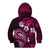 Fiji Masi Paisley With Hibiscus Tapa Kid Hoodie Pink Version LT01 - Polynesian Pride