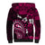 Fiji Masi Paisley With Hibiscus Tapa Sherpa Hoodie Pink Version LT01 - Polynesian Pride