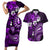 Fiji Masi Paisley Couples Matching Short Sleeve Bodycon Dress and Hawaiian Shirt Fijian Hibiscus Tapa Purple Version LT01 Purple - Polynesian Pride