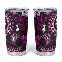 Fiji Masi Paisley Tumbler Cup Fijian Hibiscus Tapa Purple Version