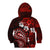 Fiji Masi Paisley Kid Hoodie Fijian Hibiscus Tapa Red Version LT01 - Polynesian Pride