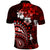 Fiji Masi Paisley Polo Shirt Fijian Hibiscus Tapa Red Version LT01 - Polynesian Pride