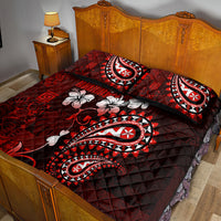 Fiji Masi Paisley Quilt Bed Set Fijian Hibiscus Tapa Red Version LT01 - Polynesian Pride