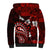 Fiji Masi Paisley Sherpa Hoodie Fijian Hibiscus Tapa Red Version LT01 - Polynesian Pride