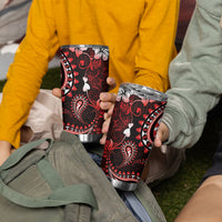 Fiji Masi Paisley Tumbler Cup Fijian Hibiscus Tapa Red Version