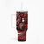 Fiji Masi Paisley Tumbler With Handle Fijian Hibiscus Tapa Red Version