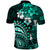 Fiji Masi Paisley Polo Shirt Fijian Hibiscus Tapa Turquoise Version LT01 - Polynesian Pride