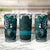 Fiji Masi Paisley Tumbler Cup Fijian Hibiscus Tapa Turquoise Version