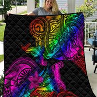 LGBT History Month Quilt Polynesian Hammerhead Shark LT01 Rainbow - Polynesian Pride