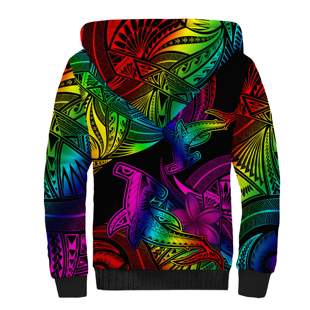 LGBT History Month Sherpa Hoodie Polynesian Hammerhead Shark LT01 - Polynesian Pride