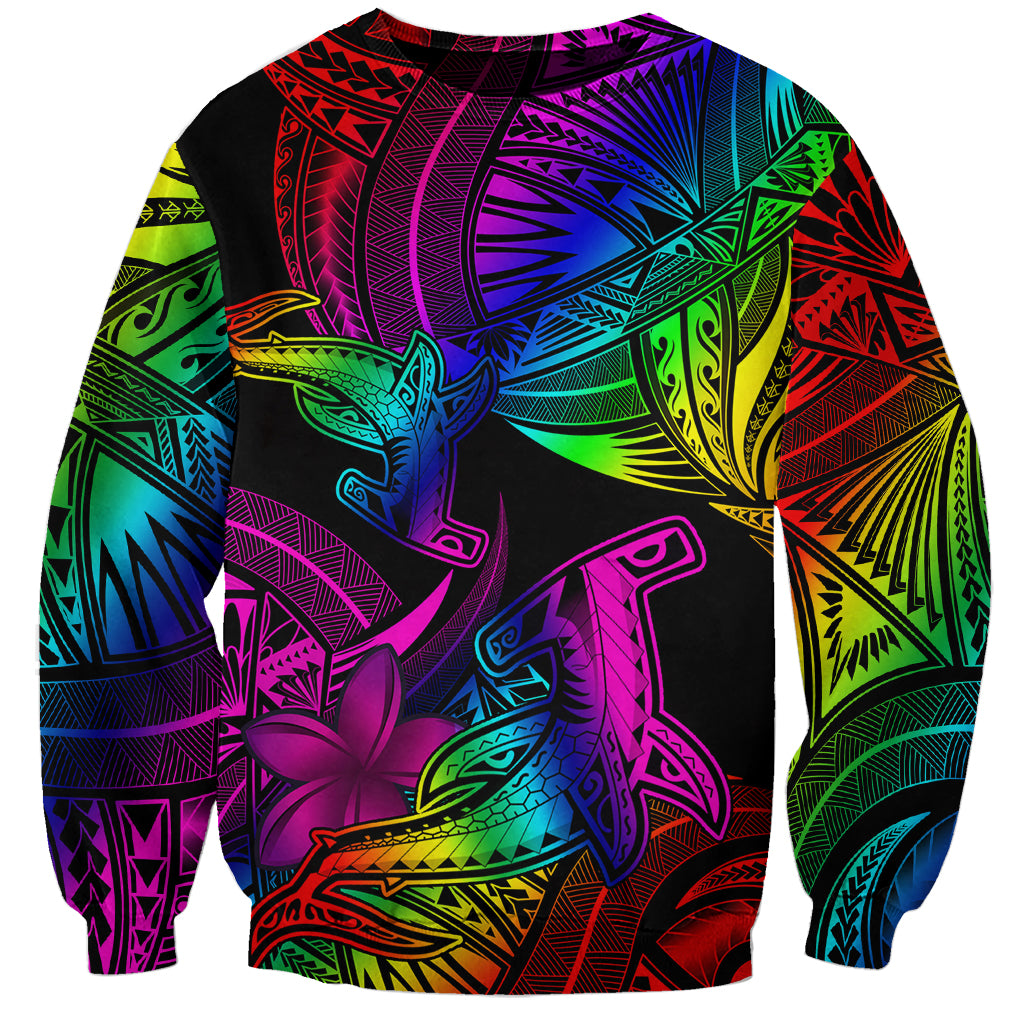 LGBT History Month Sweatshirt Polynesian Hammerhead Shark LT01 Unisex Rainbow - Polynesian Pride