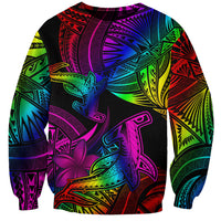 LGBT History Month Sweatshirt Polynesian Hammerhead Shark LT01 Unisex Rainbow - Polynesian Pride