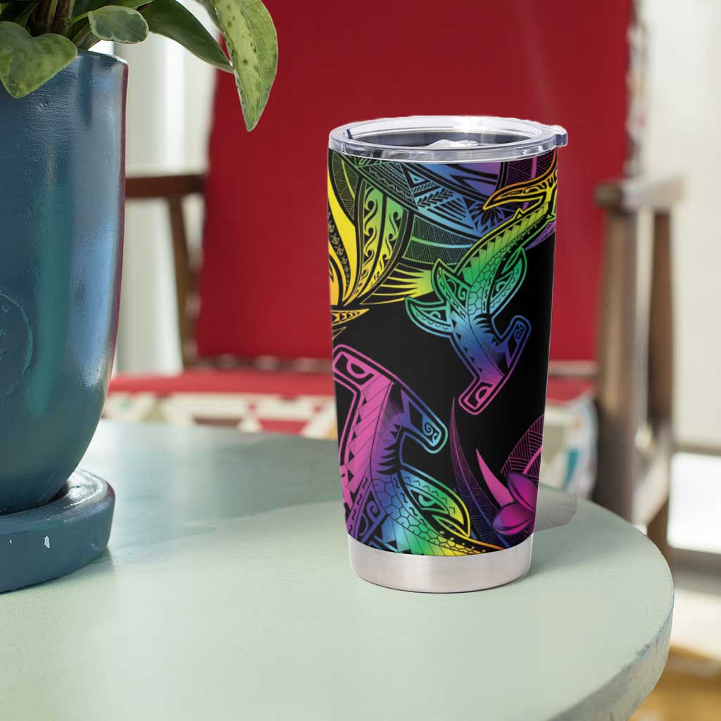 LGBT History Month Tumbler Cup Polynesian Hammerhead Shark