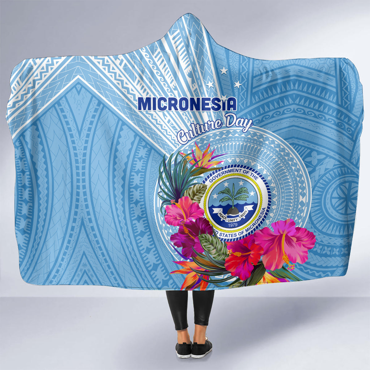 Micronesia Culture Day Hooded Blanket Tribal Pattern Tropical Style LT01 - Polynesian Pride