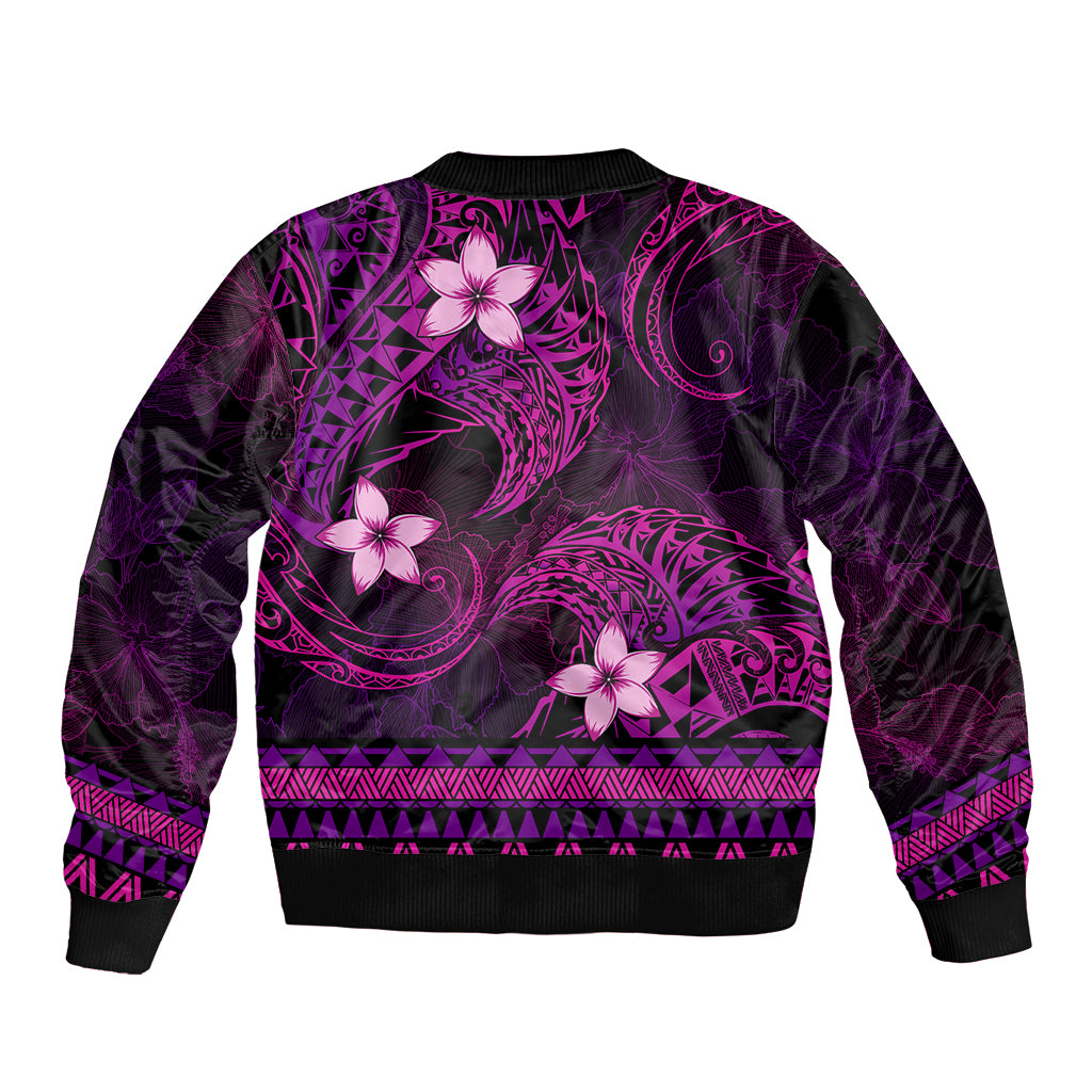 FSM Culture Day Bomber Jacket Tribal Pattern Pink Version LT01 - Polynesian Pride