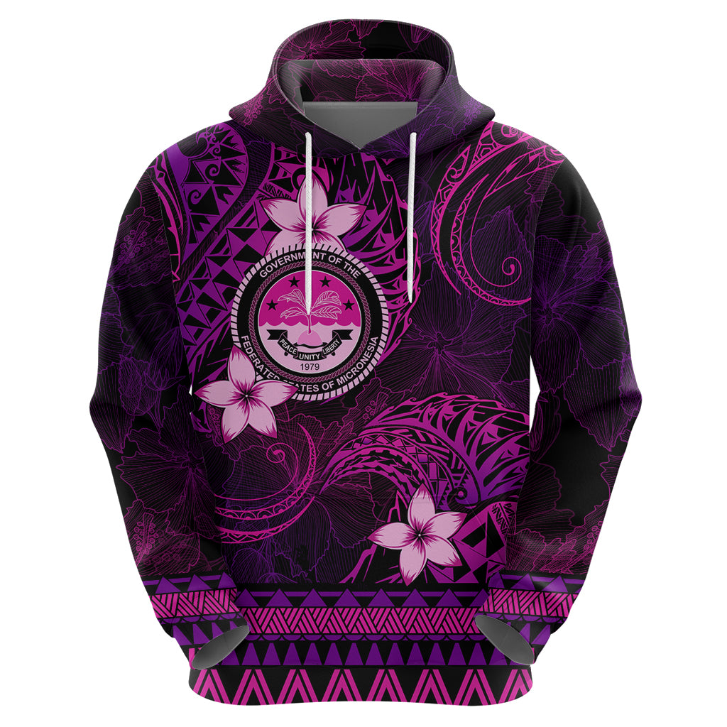 FSM Culture Day Zip Hoodie Tribal Pattern Pink Version LT01 - Polynesian Pride