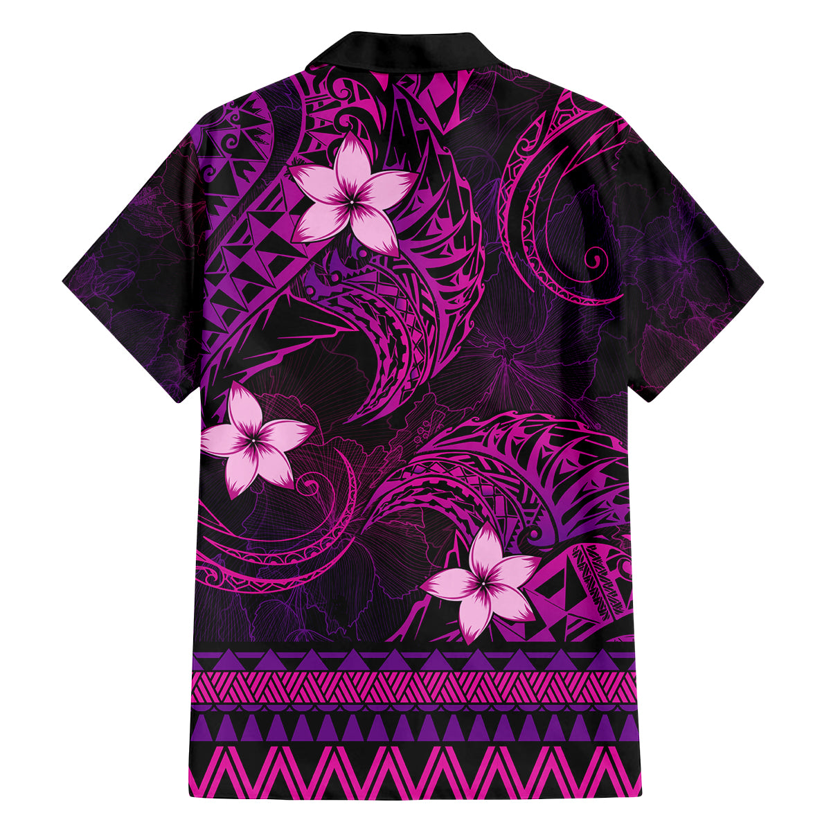 FSM Chuuk State Family Matching Off Shoulder Short Dress and Hawaiian Shirt Tribal Pattern Pink Version LT01 - Polynesian Pride
