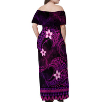 FSM Chuuk State Off Shoulder Maxi Dress Tribal Pattern Pink Version LT01 - Polynesian Pride
