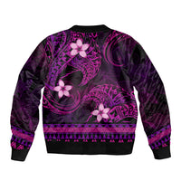 FSM Kosrae State Bomber Jacket Tribal Pattern Pink Version LT01 - Polynesian Pride