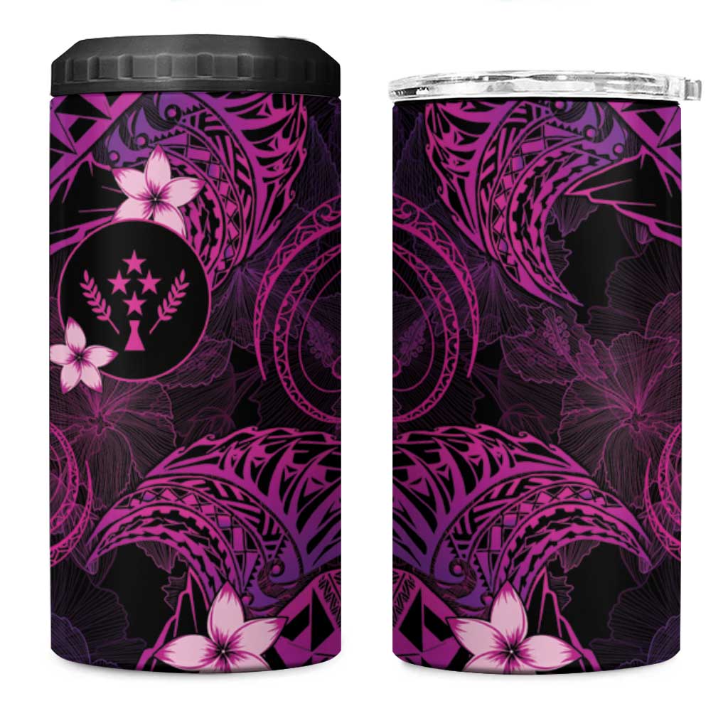 FSM Kosrae State 4 in 1 Can Cooler Tumbler Tribal Pattern Pink Version