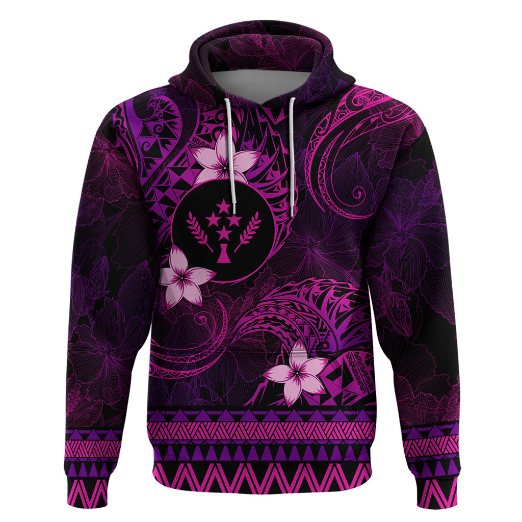 FSM Kosrae State Zip Hoodie Tribal Pattern Pink Version LT01 Pullover Hoodie Pink - Polynesian Pride
