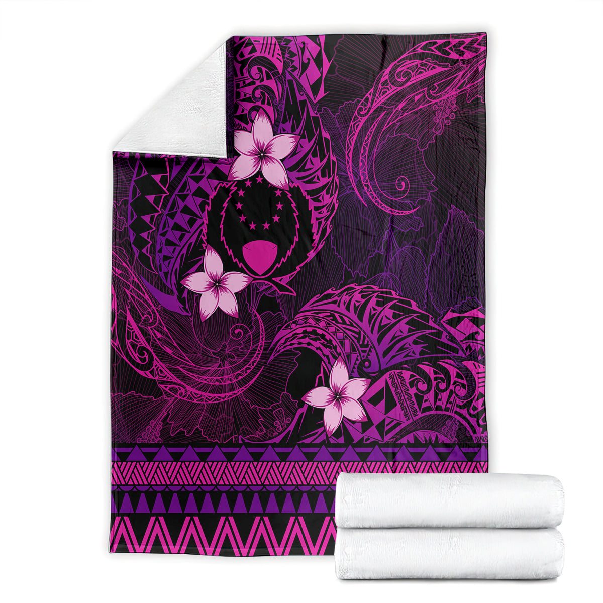 FSM Pohnpei State Blanket Tribal Pattern Pink Version LT01 - Polynesian Pride