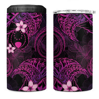 FSM Pohnpei State 4 in 1 Can Cooler Tumbler Tribal Pattern Pink Version LT01 One Size: 16 oz Pink - Polynesian Pride