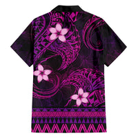 FSM Pohnpei State Family Matching Off Shoulder Short Dress and Hawaiian Shirt Tribal Pattern Pink Version LT01 - Polynesian Pride