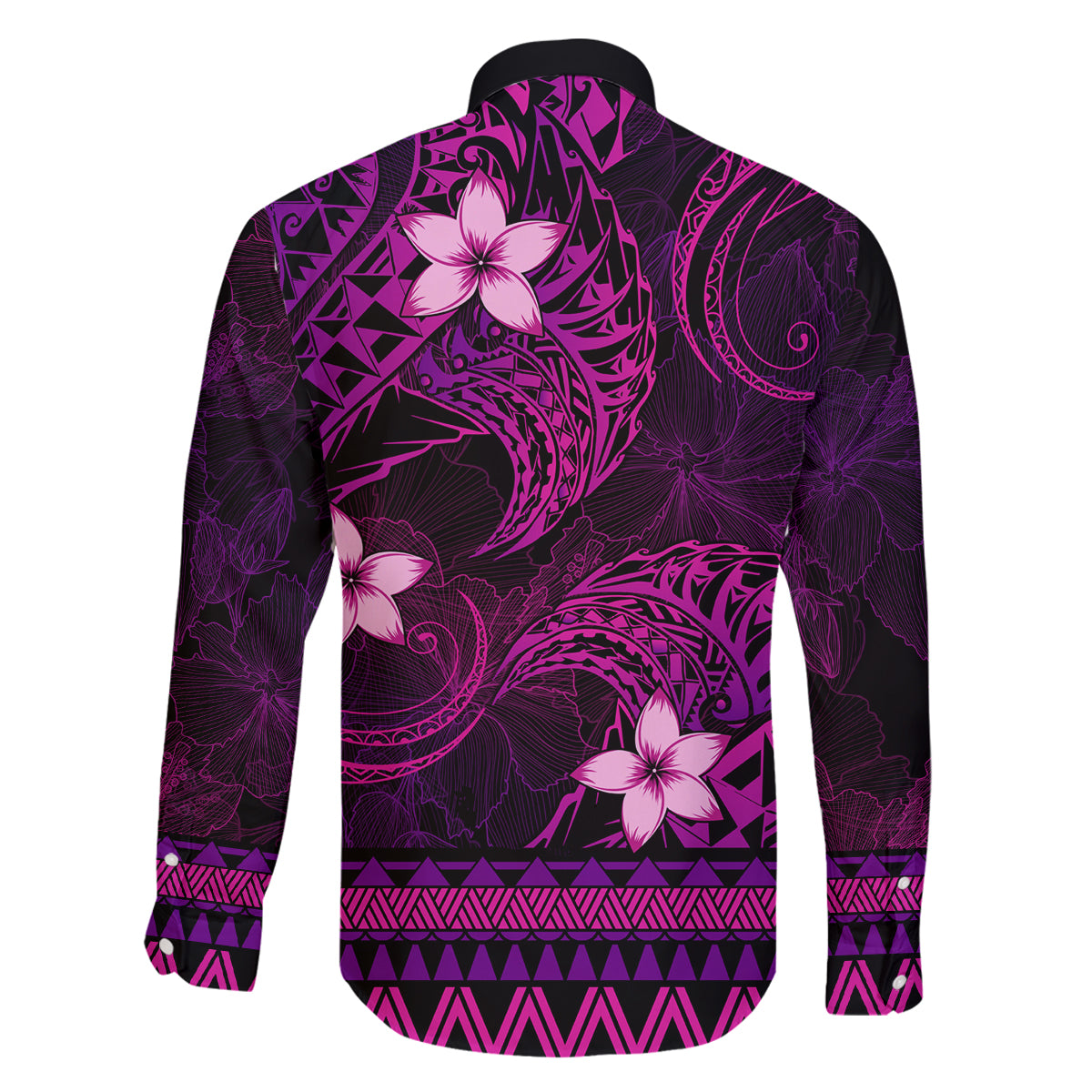 FSM Pohnpei State Family Matching Off Shoulder Short Dress and Hawaiian Shirt Tribal Pattern Pink Version LT01 - Polynesian Pride