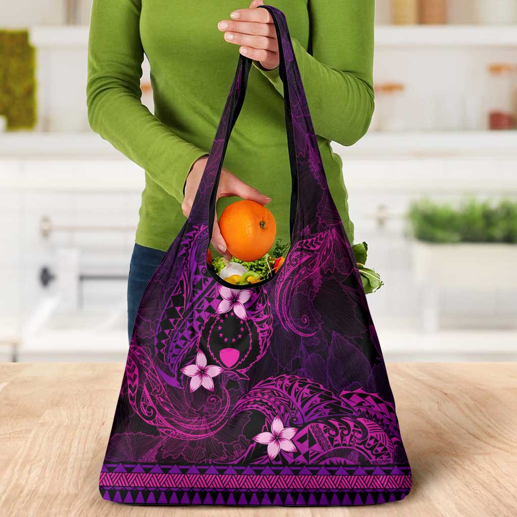 FSM Pohnpei State Grocery Bag Tribal Pattern Pink Version LT01 - Polynesian Pride