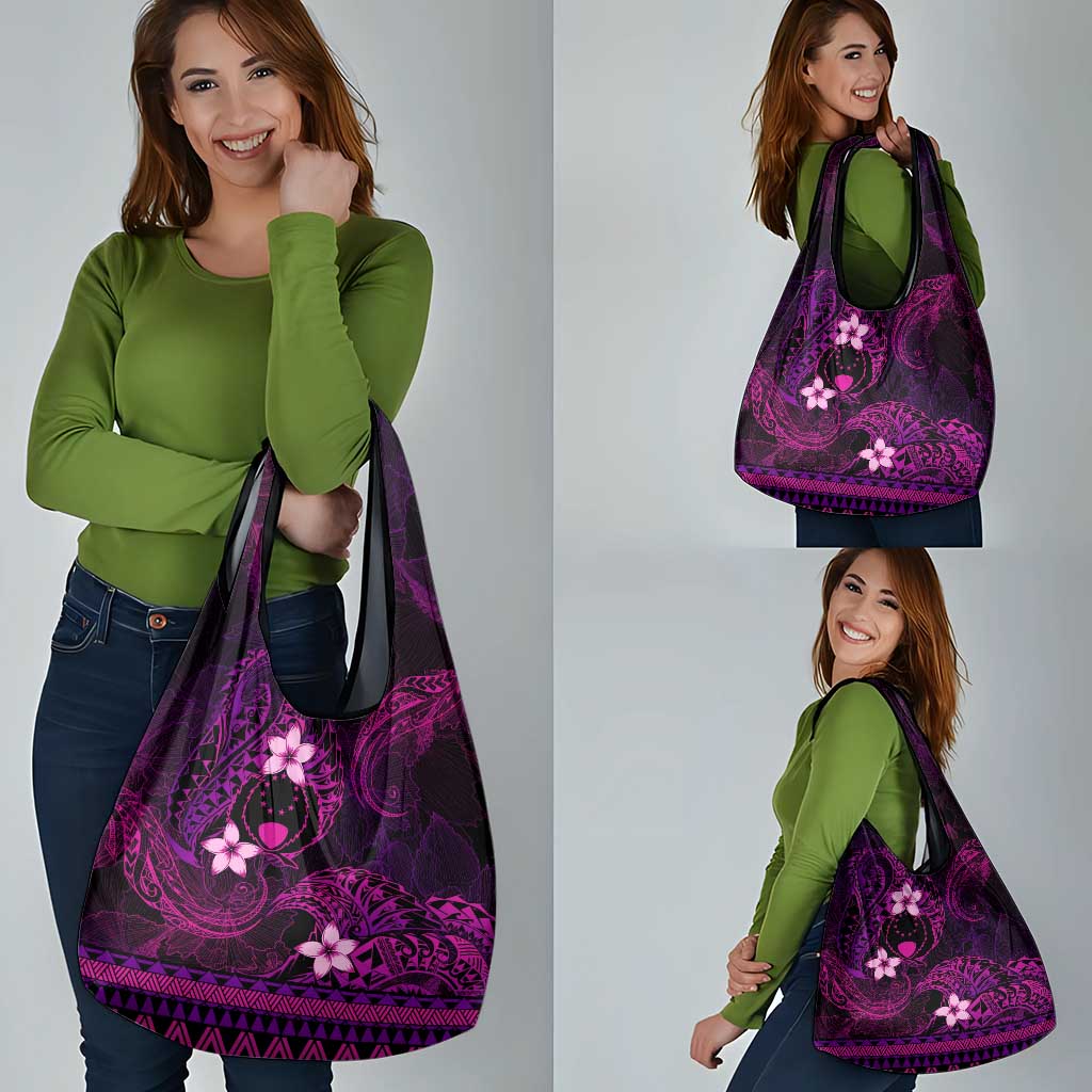 FSM Pohnpei State Grocery Bag Tribal Pattern Pink Version LT01 - Polynesian Pride
