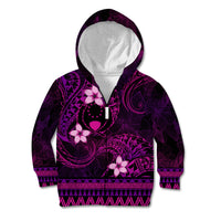FSM Pohnpei State Kid Hoodie Tribal Pattern Pink Version LT01 Zip Hoodie Pink - Polynesian Pride